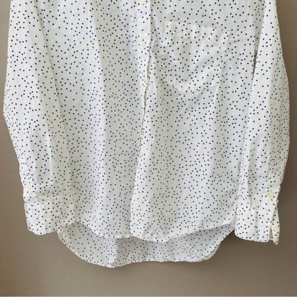 Madewell Oversized Polka Dot Button Up Top White Sz XXS - Picture 3 of 9